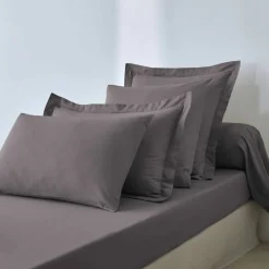 Drap-housse uni polyester-coton 57 fils/cm² - bonnet 32 cm