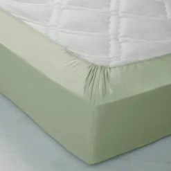 Drap-housse uni polyester-coton 57 fils/cm² - bonnet 32 cm