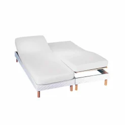 Drap-housse uni sommier articulé coton 57 fils/cm² - bonnet 26 cm