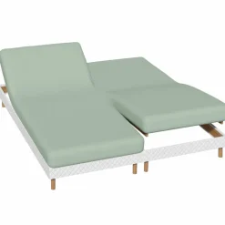 Drap-housse uni sommier articulé flanelle 160 g/m² - bonnet 26 cm