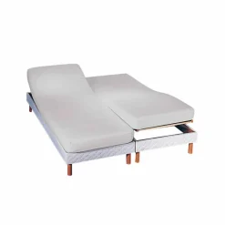Drap-housse uni sommier articulé polyester-coton 57 fils/cm² - bonnet 26 cm