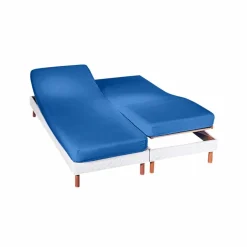 Drap-housse uni sommier articulé polyester-coton 57 fils/cm² - bonnet 26 cm