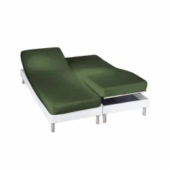 Drap-housse uni sommier articulé polyester-coton 57 fils/cm² - bonnet 26 cm
