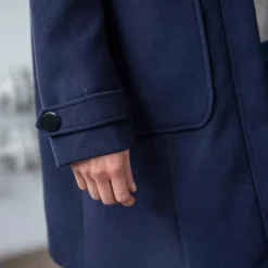 Duffle-coat capuche fausse fourrure uni