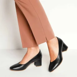 Escarpins bout arrondi cuir lisse