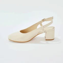 Escarpins slingback en cuir certifié LWG