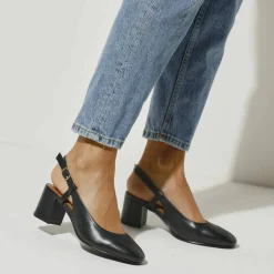 Escarpins slingback en cuir certifié LWG