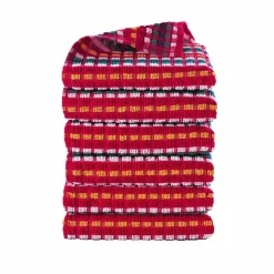 Essuie-mains éponge petite taille fond rouge - lots