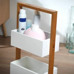 Etagère bambou 3 bacs de rangement