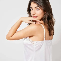 Fond de robe en satin antistatique