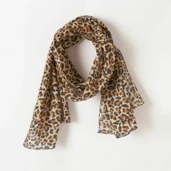 Foulard motif léopard voile de coton