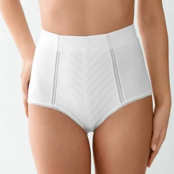 Gaine affinante maille satinée et tulle jacquard - maintien intense