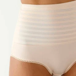 Gaine affinante maille satinée et tulle jacquard - maintien intense