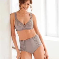 Gainette ventre plat microfibre tulle brodé Sienne - lot de 2