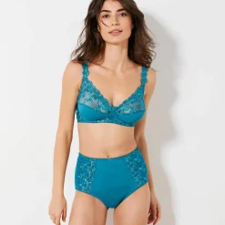 Gainette ventre plat microfibre tulle brodé Sienne - lot de 2