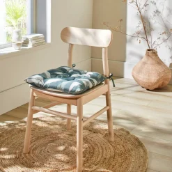 Galette de chaise carrée imprimée feuillage - lot de 2