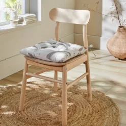 Galette de chaise carrée imprimée feuillage - lot de 2