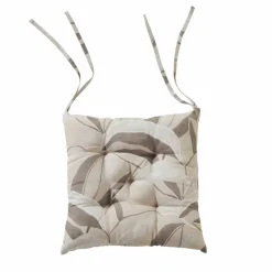 Galette de chaise carrée imprimée feuillage - lot de 2