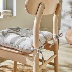 Galette de chaise carrée imprimée feuillage - lot de 2