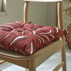 Galette de chaise carrée imprimé feuillage - lot de 2