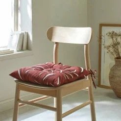Galette de chaise carrée imprimé feuillage - lot de 2