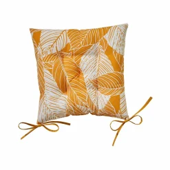 Galette de chaise carrée imprimé feuillage - lot de 2