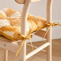 Galette de chaise carrée imprimé feuillage - lot de 2
