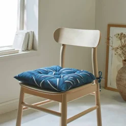 Galette de chaise carrée imprimé feuillage - lot de 2