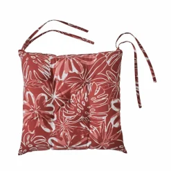 Galette de chaise carrée imprimé fleuri - lot de 2