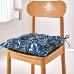 Galette de chaise carrée imprimé fleuri - lot de 2