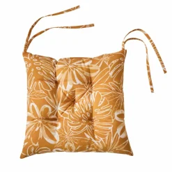 Galette de chaise carrée imprimé fleuri - lot de 2