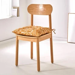 Galette de chaise carrée imprimé fleuri - lot de 2