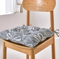 Galette de chaise carrée imprimé fleuri - lot de 2