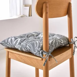 Galette de chaise carrée imprimé fleuri - lot de 2