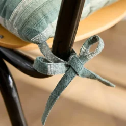 Galette de chaise carrée rayée - lot de 2