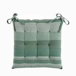 Galette de chaise carrée rayée - lot de 2