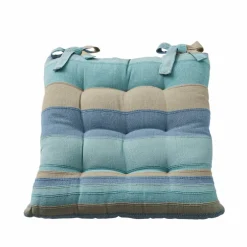 Galette de chaise carrée rayée - lot de 2