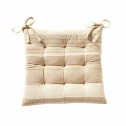 Galette de chaise carrée rayée - lot de 2