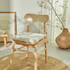 Galette de chaise carrée rayée - lot de 2