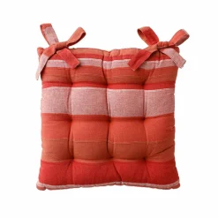 Galette de chaise carrée rayée - lot de 2