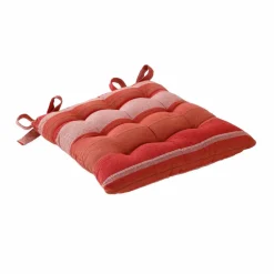 Galette de chaise carrée rayée - lot de 2