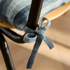 Galette de chaise carrée rayée - lot de 2