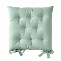 Galette de chaise carrée unie coton bachette - lot de 2