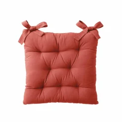 Galette de chaise carrée unie coton bachette - lot de 2