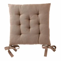 Galette de chaise carrée unie coton bachette - lot de 2