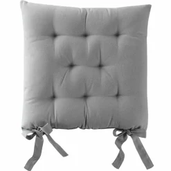 Galette de chaise carrée unie coton bachette - lot de 2