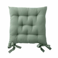 Galette de chaise carrée unie coton bachette - lot de 2