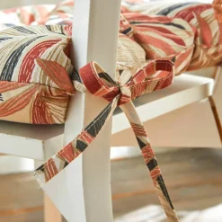 Galette de chaise imprimé feuillage - lot de 2