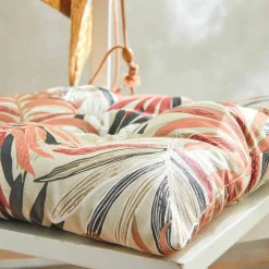 Galette de chaise imprimé feuillage - lot de 2
