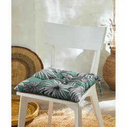 Galette de chaise imprimé tropical - lot de 2